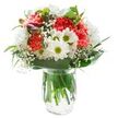 This bouquet showcases an exuberant interplay of colour and form, perfectly suited to the creative vibrancy of Vauxhall's local scene. At the heart, lush coral-pink carnations bloom with textured ruffles, their radiant hue conveying warmth and cheerful energy. White chrysanthemums and classic daisies fill the arrangement with purity and clarity, their bright yellow-green centres like glowing accents beneath a morning sky. Wisps of delicate baby's breath weave gracefully through the bouquet, lending a cloud-like softness that lightens every edge and corner. Closed buds of magenta alstroemeria hint at promise, adding a gentle touch of intrigue and a subtle palette twist. The arrangement is cradled by a ring of deep green, glossy foliage, while slender leaves rise alongside the blooms, echoing the flourishing greenery of Vauxhall's riverside parks. Set in a simple, transparent glass vase brimming with fresh water, the bouquet's natural beauty is heightened by clear, even lighting, eliminating all shadows and illuminating each detail. Ideal for same-day delivery in Vauxhall, this bouquet radiates positivity-making it a thoughtful gesture for birthdays, new beginnings, or sincere gratitude, and bringing the lively spirit of the community directly into every room.